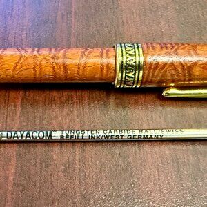 Wooden Ballpoint Pen with Gold Accents – Elegant Writing Pen